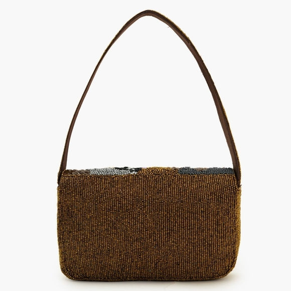 America & Beyond Sequin Beaded Camouflage Shoulder Handbag - Picture 3 of 5